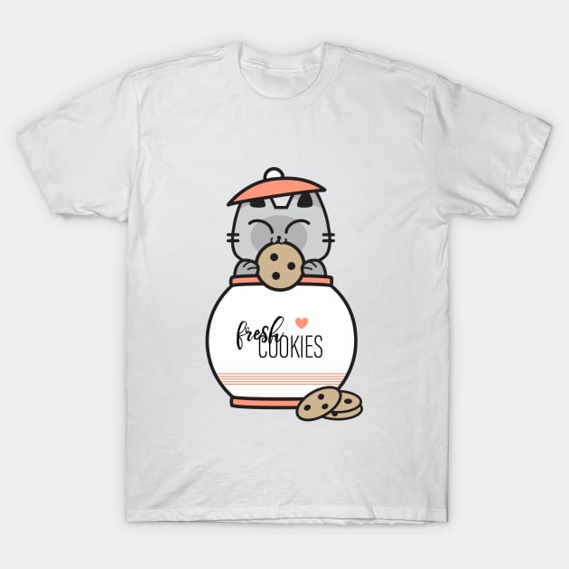 Cookie Jar Cat T-Shirt by plattercats